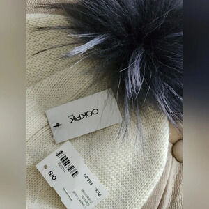 ⚡HOST PICK⚡ Ookpik Knitted Hat Beanie Raccoon Removable Pompom Winter Ivory one